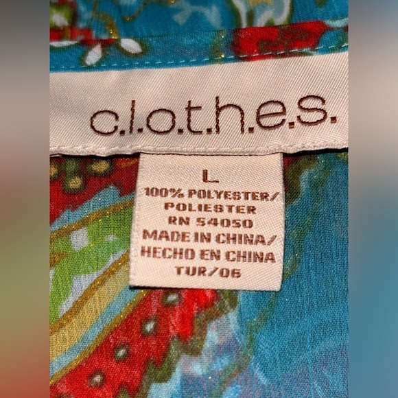 C.l.o.t.h.e.s Chiffon Sheer Paisley Peasant Top Women L‎ Boho Hippie Festive - Picture 3 of 7